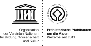 enlarge image: Logo UNESCO prähistorische Pfahlbauten